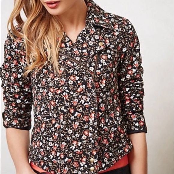 NWOT Anthropologie Hei Hei Floral Moto Jacket - Picture 1 of 7